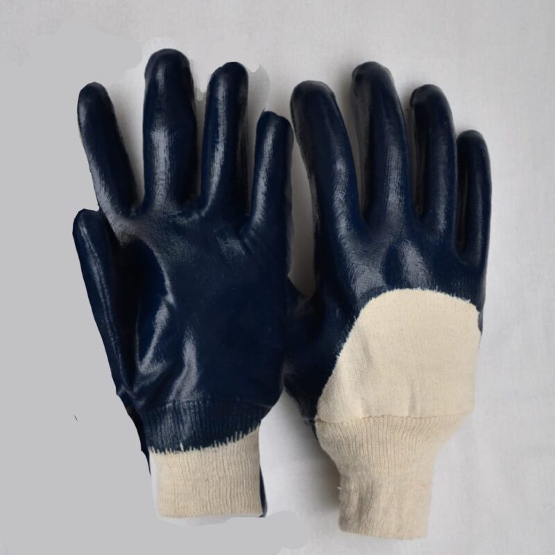 BLUE NITRILE GLOVES FULL DIP WITH KW FLEECE LINNING