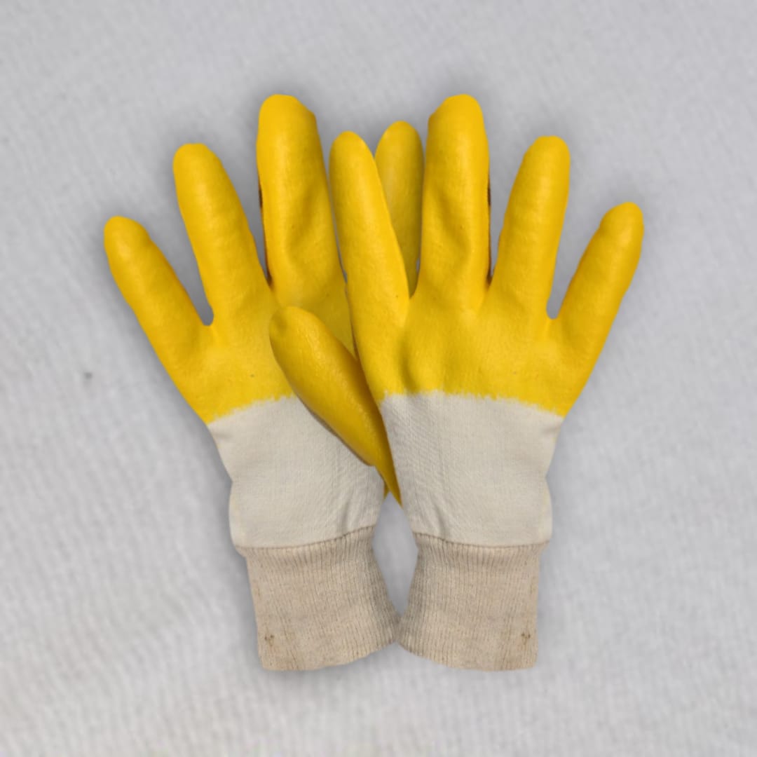 YELLOW NITRILE COATED OPEN BACK LIGHT WEIGHT WITH INTERLOCK LINNING, KW STYLE